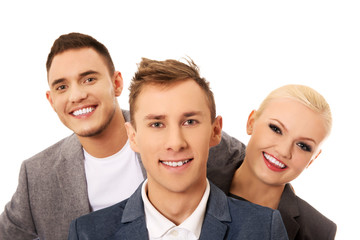 Happy business people - two man and woman