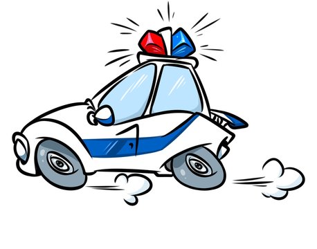 Cartoon police car isolated image illustration