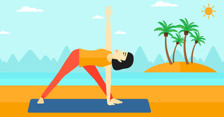 Obraz na płótnie Canvas Woman practicing yoga.