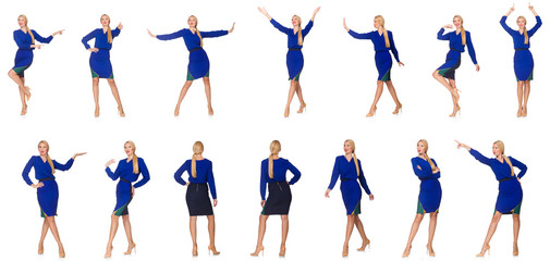 Composite photo of woman in various poses