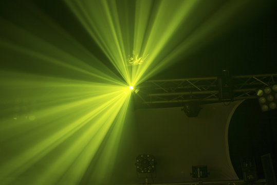 Green light beams disco light