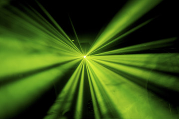 Green disco light beams