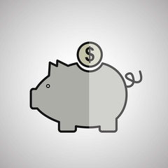 piggy icon design, vector illustration