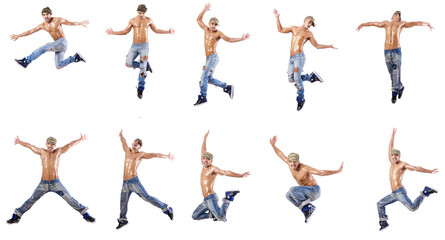Dancer dancing dances isolated on white