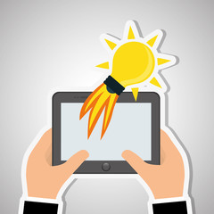 idea and bulb icon design, vector illustration