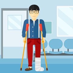 Patient with broken leg.