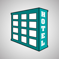 hotel building design, vector illustration