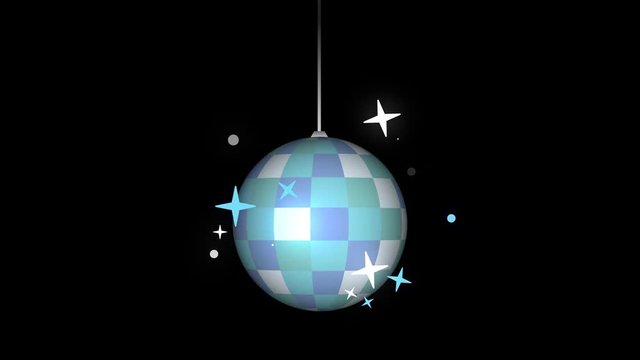 An animated rotating disco ball with luma matte.	
