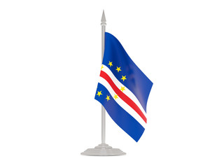 Fototapeta premium Flag of cape verde with flagpole. 3d render