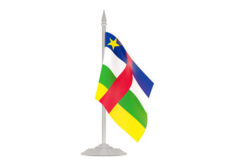 Flag of central african republic with flagpole. 3d render