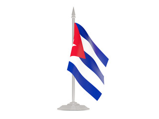 Fototapeta premium Flag of cuba with flagpole. 3d render