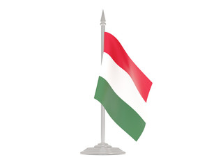Flag of hungary with flagpole. 3d render