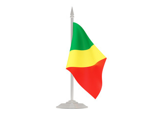 Flag of republic of the congo with flagpole. 3d render