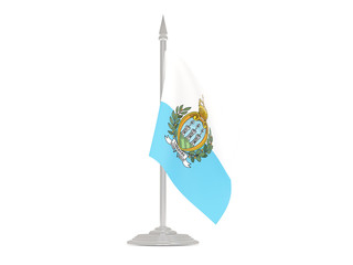 Flag of san marino with flagpole. 3d render