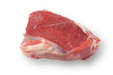 Fresh raw beef meat isolated with shadow on white background