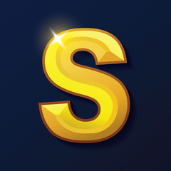 Alphabet gold colour style