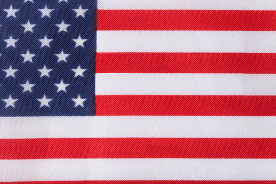 Texture of american flag on a cloth for background