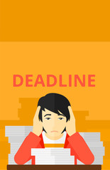 Man having problem with deadline.