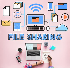 File Sharing Internet Technology Social Storage Concept