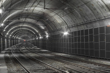Plakat Empty subway tunnel