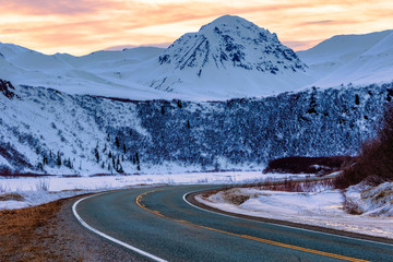 Snowy dome along the Richardson Highway near Rainbow Ridge