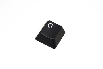 Rotated keyboard key - letter G