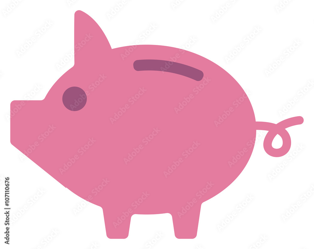 Wall mural Pink piggy bank