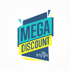 Sale badge, vector in flat design style. Mega discount badge.