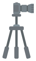 Photo camera on tripod