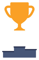  Gold trophy on pedestal