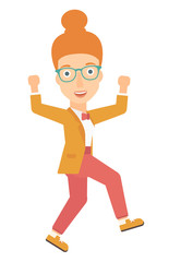 Successful business woman running