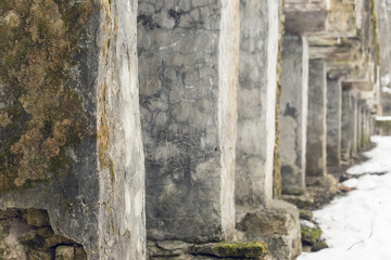 Exterior of abandoned industrial construction