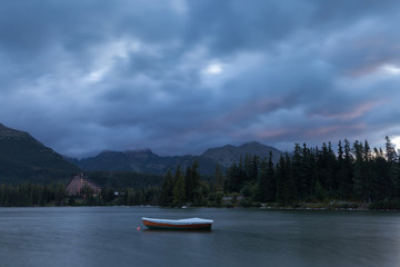 Fototapeta na wymiar Lake in the High Tatras at early morning