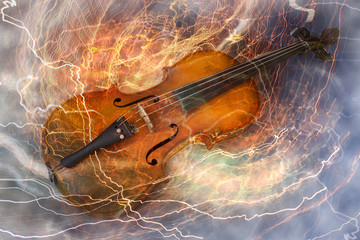 Old violin music concept © semisatch