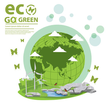 Ecology concept. save world vector illustration.