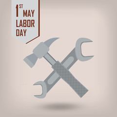1st may - Labor Day - hammer and wrench