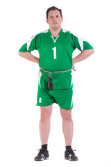 Sportsman with skipping rope