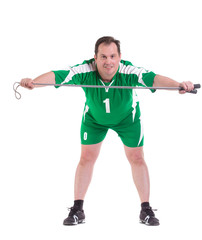 Sportsman with skipping rope