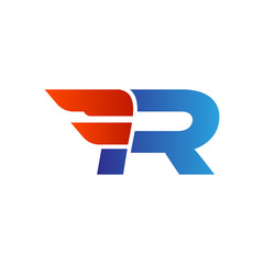 Simple Wing Initial Vector Logo Dynamic Letter r