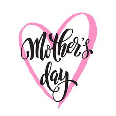Mothers Day greeting card with heart shape.
