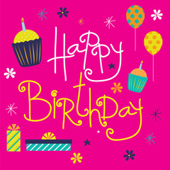 Happy birthday card with colorful design