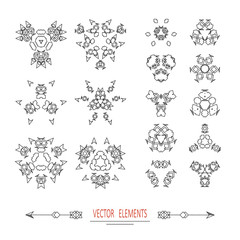 geometry symbols and elements set. 