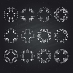 Vector set of logo design templates and symbols in trendy linear style