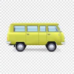Minibus on transparent background