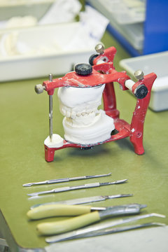 work tools in a dentis lab