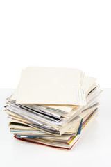 a stack of folders