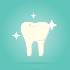 Obraz premium Tooth logo isolated, vector illustration. Human tooth.