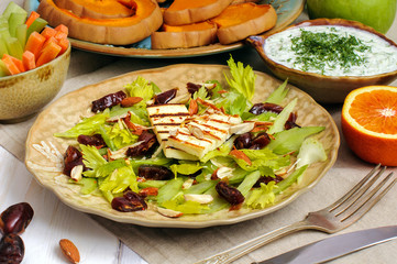Celery Salad with Dates, Almonds and Cheese