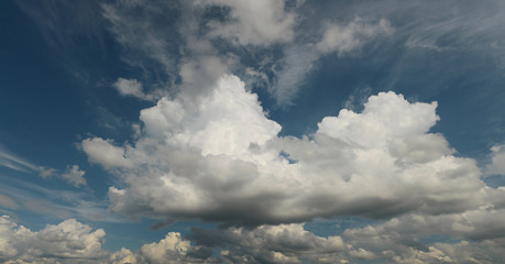 Fototapeta na wymiar Blue sky with clouds over Baltic Sea