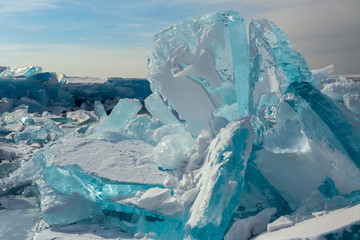 Huge blocks of ice.